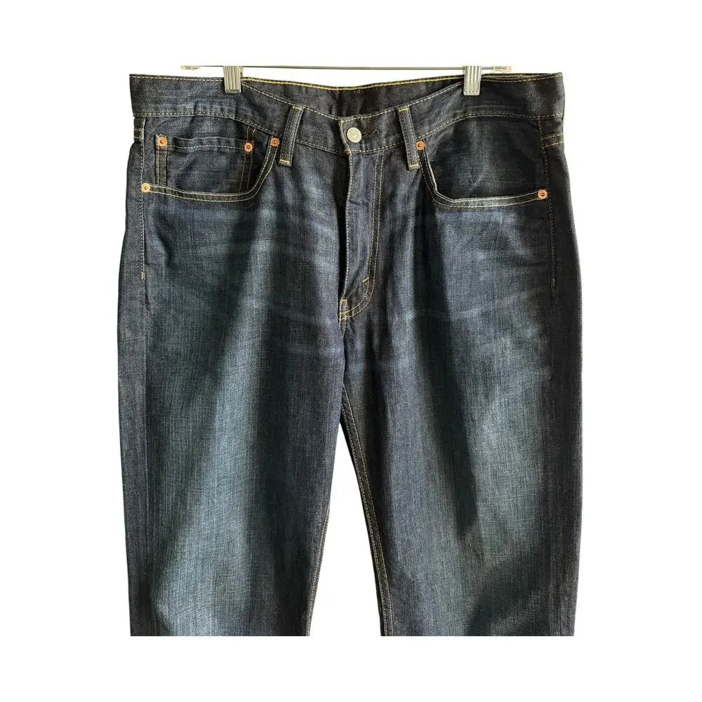 Levi’s 514 Men’s Straight Leg Blue Jeans Dark Wash Denim W34 L36 Classic